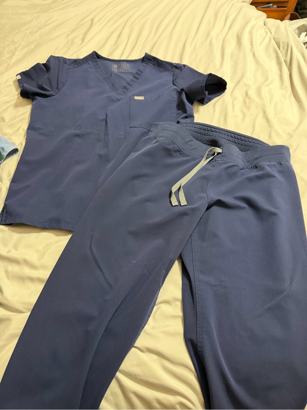 Figs Women's Navy Medium Top and Straight Leg Bottom